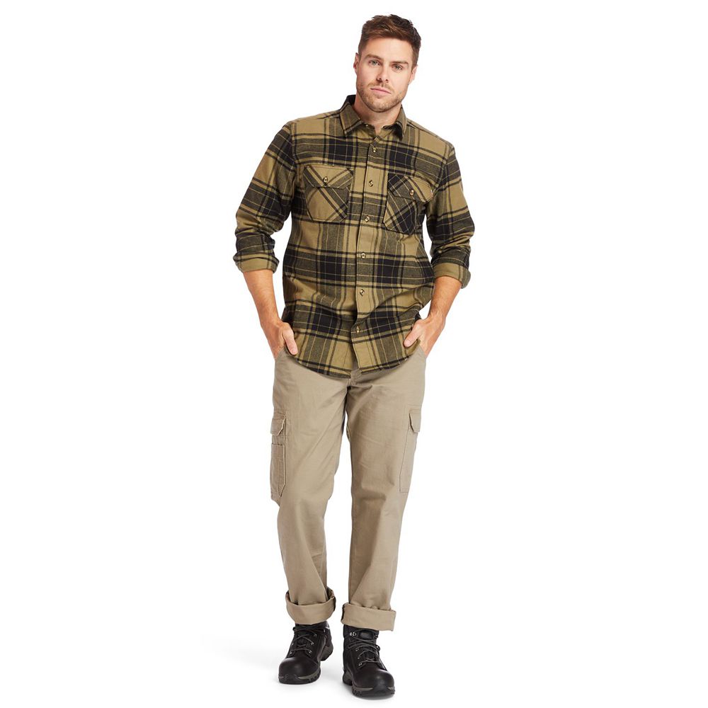 Camisa Timberland Argentina Hombre - Pro® Woodfort Heavyweight Flannel Work - Verde Oliva - USOZDJ-1